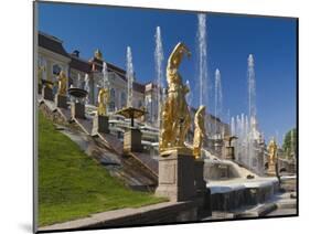 Grand Cascade Fountains, Peterhof, Saint Petersburg, Russia-Walter Bibikow-Mounted Photographic Print