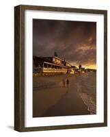 Grand Case, Il Nettuno and Beach at Sunset, St. Martin, French West Indies, Caribbean-Walter Bibikow-Framed Photographic Print