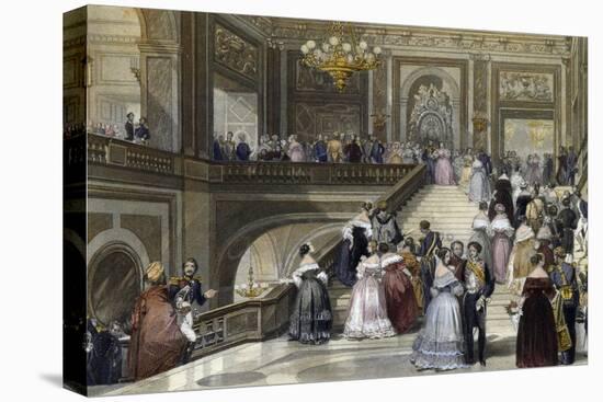 Grand Celebration at Palace of Versailles, 1840-1850, by Eugene Louis Lami (1800-1890)-null-Stretched Canvas