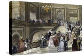 Grand Celebration at Palace of Versailles, 1840-1850, by Eugene Louis Lami (1800-1890)-null-Stretched Canvas