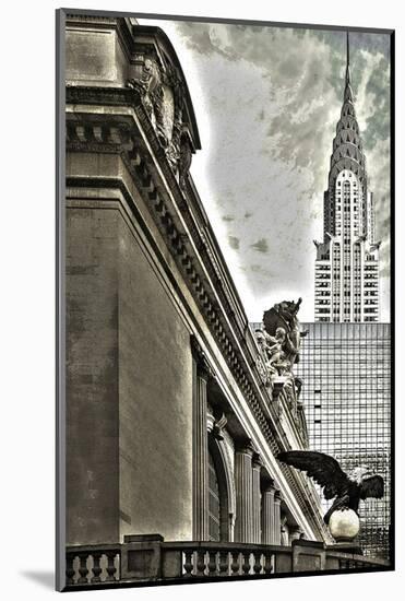 Grand Central Eagle & Chrysler-null-Mounted Art Print