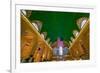 Grand Central Station panoramic view with American Flag at Amtrak Station in New York City, NY-null-Framed Photographic Print