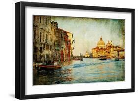 Grand Channel -Venice - Artwork In Painting Style-Maugli-l-Framed Art Print