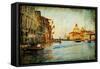 Grand Channel -Venice - Artwork In Painting Style-Maugli-l-Framed Stretched Canvas