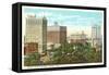 Grand Circus Park West, Detroit, Michigan-null-Framed Stretched Canvas