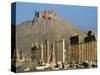 Grand Colonnade and the Arab Castle, Palmyra, Unesco World Heritage Site, Syria, Middle East-Bruno Morandi-Stretched Canvas