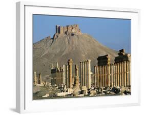 Grand Colonnade and the Arab Castle, Palmyra, Unesco World Heritage Site, Syria, Middle East-Bruno Morandi-Framed Photographic Print