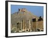 Grand Colonnade and the Arab Castle, Palmyra, Unesco World Heritage Site, Syria, Middle East-Bruno Morandi-Framed Photographic Print