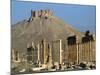 Grand Colonnade and the Arab Castle, Palmyra, Unesco World Heritage Site, Syria, Middle East-Bruno Morandi-Mounted Photographic Print