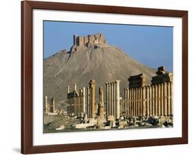 Grand Colonnade and the Arab Castle, Palmyra, Unesco World Heritage Site, Syria, Middle East-Bruno Morandi-Framed Photographic Print