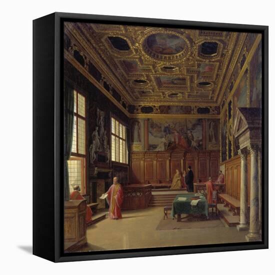 Grand Council Hall of the Doge's Palace in Venice-Heinrich Hansen-Framed Stretched Canvas