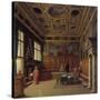 Grand Council Hall of the Doge's Palace in Venice-Heinrich Hansen-Stretched Canvas