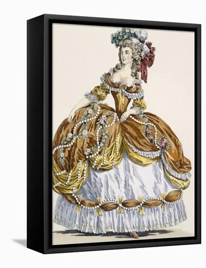 Grand Court Dress in New Style, Engraved by Dupin, Plate 291-Augustin De Saint-aubin-Framed Stretched Canvas