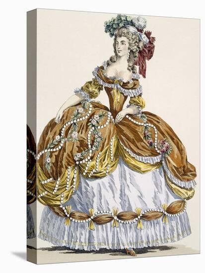 Grand Court Dress in New Style, Engraved by Dupin, Plate 291-Augustin De Saint-aubin-Stretched Canvas