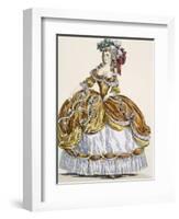 Grand Court Dress in New Style, Engraved by Dupin, Plate 291-Augustin De Saint-aubin-Framed Premium Giclee Print