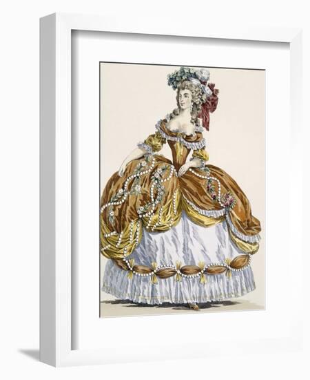 Grand Court Dress in New Style, Engraved by Dupin, Plate 291-Augustin De Saint-aubin-Framed Premium Giclee Print