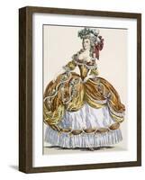 Grand Court Dress in New Style, Engraved by Dupin, Plate 291-Augustin De Saint-aubin-Framed Giclee Print