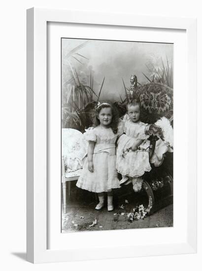 Grand Duchesses Olga Nikolaevna and Tatiana Nikolaievna of Russia, Late 19th Century-K von Hahn-Framed Giclee Print