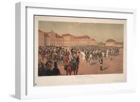 Grand Duke Constantine Pavlovich of Russia at Cavalry Review on the Saxon Square in Warsaw, 1824-Jan Rosen-Framed Giclee Print