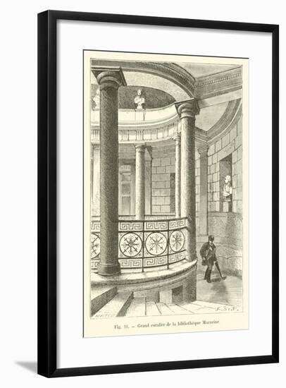 Grand Escalier De La Bibliotheque Mazarine-null-Framed Giclee Print