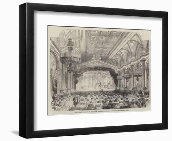 Grand Fete at the Hotel De Ville, Paris, in Honour of the Peace Plenipotentiaries-null-Framed Giclee Print