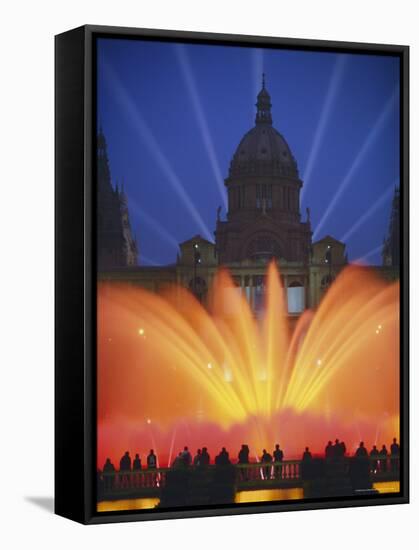 Grand Fountain and National Museum, Barcelona, Spain-Gavin Hellier-Framed Stretched Canvas