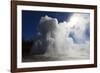 Grand Geyser Erupts and Steam Blocks the Sun-Eleanor-Framed Photographic Print