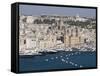 Grand Harbour and City of Vittoriosa Taken from Barracca Gardens, Valletta, Malta, Mediterranean-Robert Harding-Framed Stretched Canvas