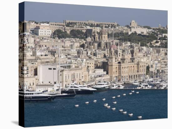 Grand Harbour and City of Vittoriosa Taken from Barracca Gardens, Valletta, Malta, Mediterranean-Robert Harding-Stretched Canvas