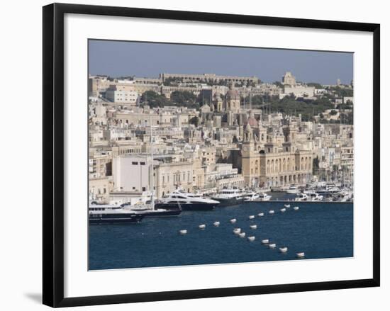 Grand Harbour and City of Vittoriosa Taken from Barracca Gardens, Valletta, Malta, Mediterranean-Robert Harding-Framed Photographic Print