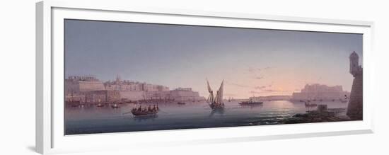 Grand Harbour, Malta, from Corrodino, 1911-Luigi Maria Galea-Framed Premium Giclee Print