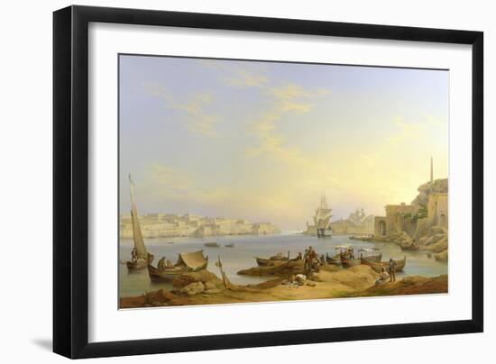 Grand Harbour, Valletta, Malta, 1850-John or Giovanni Schranz-Framed Giclee Print