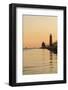 Grand Haven Lighthouse and South Pier at sunset, Michigan, USA-Randa Bishop-Framed Photographic Print