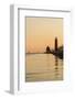 Grand Haven Lighthouse and South Pier at sunset, Michigan, USA-Randa Bishop-Framed Photographic Print