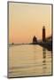 Grand Haven Lighthouse and South Pier at sunset, Michigan, USA-Randa Bishop-Mounted Photographic Print