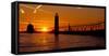 Grand Haven Lighthouse at Sunset, Grand Haven, Michigan, USA-null-Framed Stretched Canvas