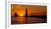 Grand Haven Lighthouse at Sunset, Grand Haven, Michigan, USA-null-Framed Photographic Print