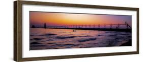 Grand Haven Lighthouse at sunset, Grand Haven, Michigan, USA-null-Framed Photographic Print