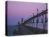 Grand Haven Lighthouse on Lake Michigan, Grand Haven, Michigan, USA-Michael Snell-Stretched Canvas