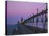 Grand Haven Lighthouse on Lake Michigan, Grand Haven, Michigan, USA-Michael Snell-Stretched Canvas