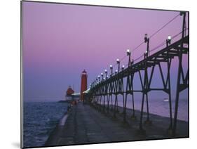 Grand Haven Lighthouse on Lake Michigan, Grand Haven, Michigan, USA-Michael Snell-Mounted Photographic Print