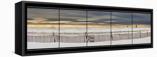 Grand Haven Lighthouse Panorama, Grand Haven, Michigan '14-Monte Nagler-Framed Stretched Canvas