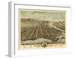 Grand Haven, Michigan - Panoramic Map-Lantern Press-Framed Art Print