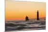 Grand Haven South Pier Lighthouse at Sunset on Lake Michigan, Ottawa County, Grand Haven, Mi-Richard and Susan Day-Mounted Photographic Print