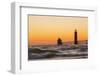 Grand Haven South Pier Lighthouse at Sunset on Lake Michigan, Ottawa County, Grand Haven, Mi-Richard and Susan Day-Framed Photographic Print