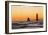 Grand Haven South Pier Lighthouse at Sunset on Lake Michigan, Ottawa County, Grand Haven, Mi-Richard and Susan Day-Framed Photographic Print