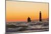 Grand Haven South Pier Lighthouse at Sunset on Lake Michigan, Ottawa County, Grand Haven, Mi-Richard and Susan Day-Mounted Photographic Print