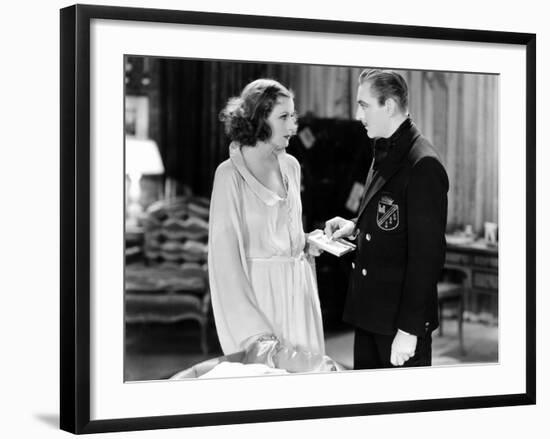 Grand Hotel, from Left, Greta Garbo, John Barrymore, 1932-null-Framed Premium Photographic Print