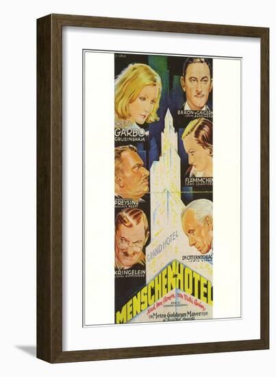 Grand Hotel, German Movie Poster, 1932-null-Framed Art Print