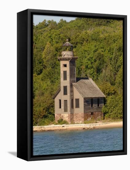 Grand Island East Channel Lighthouse, Michigan, USA-Peter Hawkins-Framed Stretched Canvas